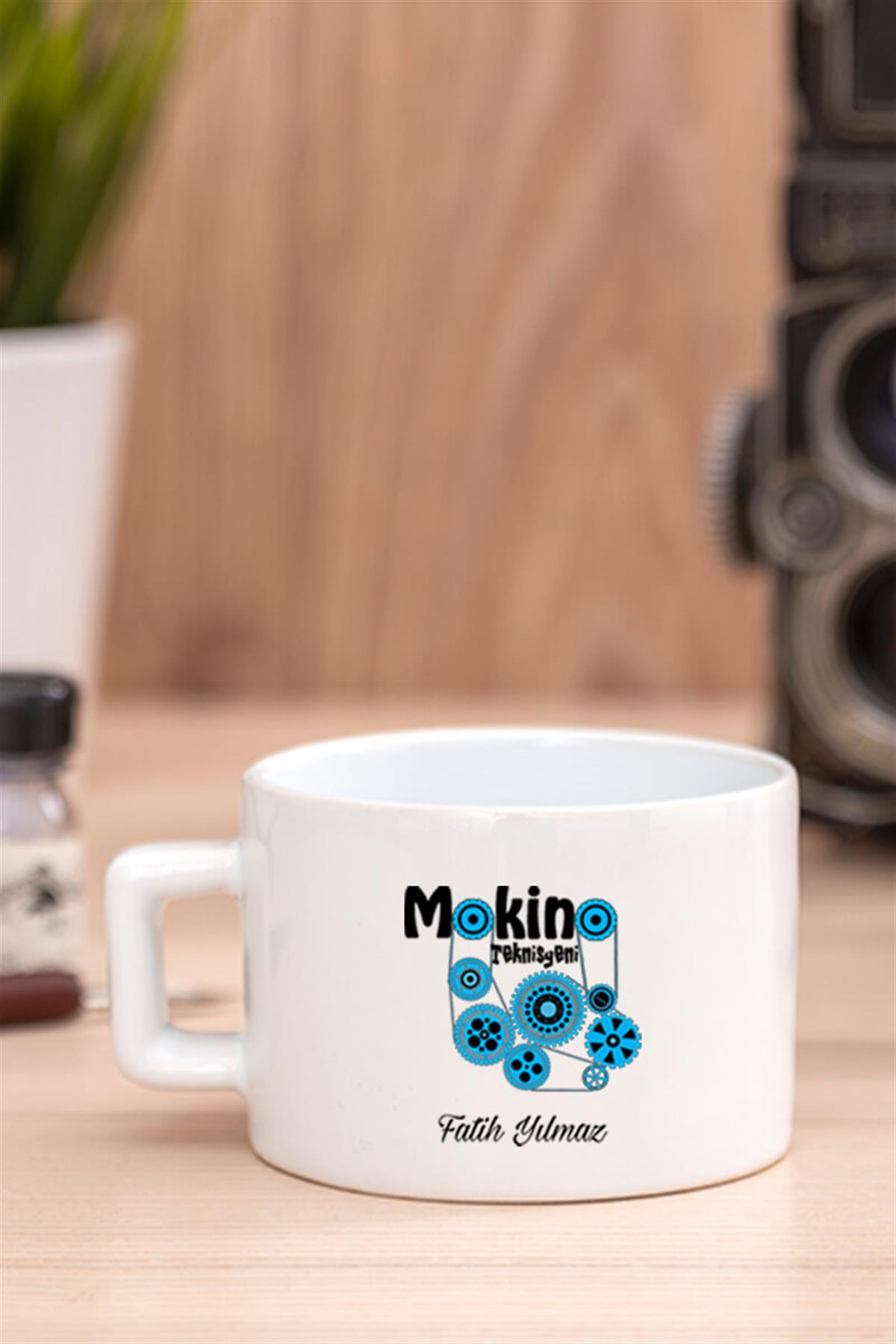 Makine Teknisyeni Ahşap Altlıklı Fincan