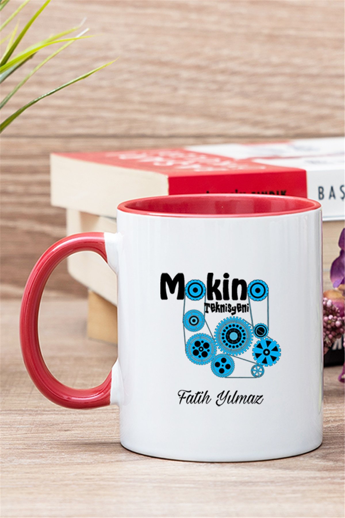 Makine Teknisyeni İçi Renkli Kupa Bardak