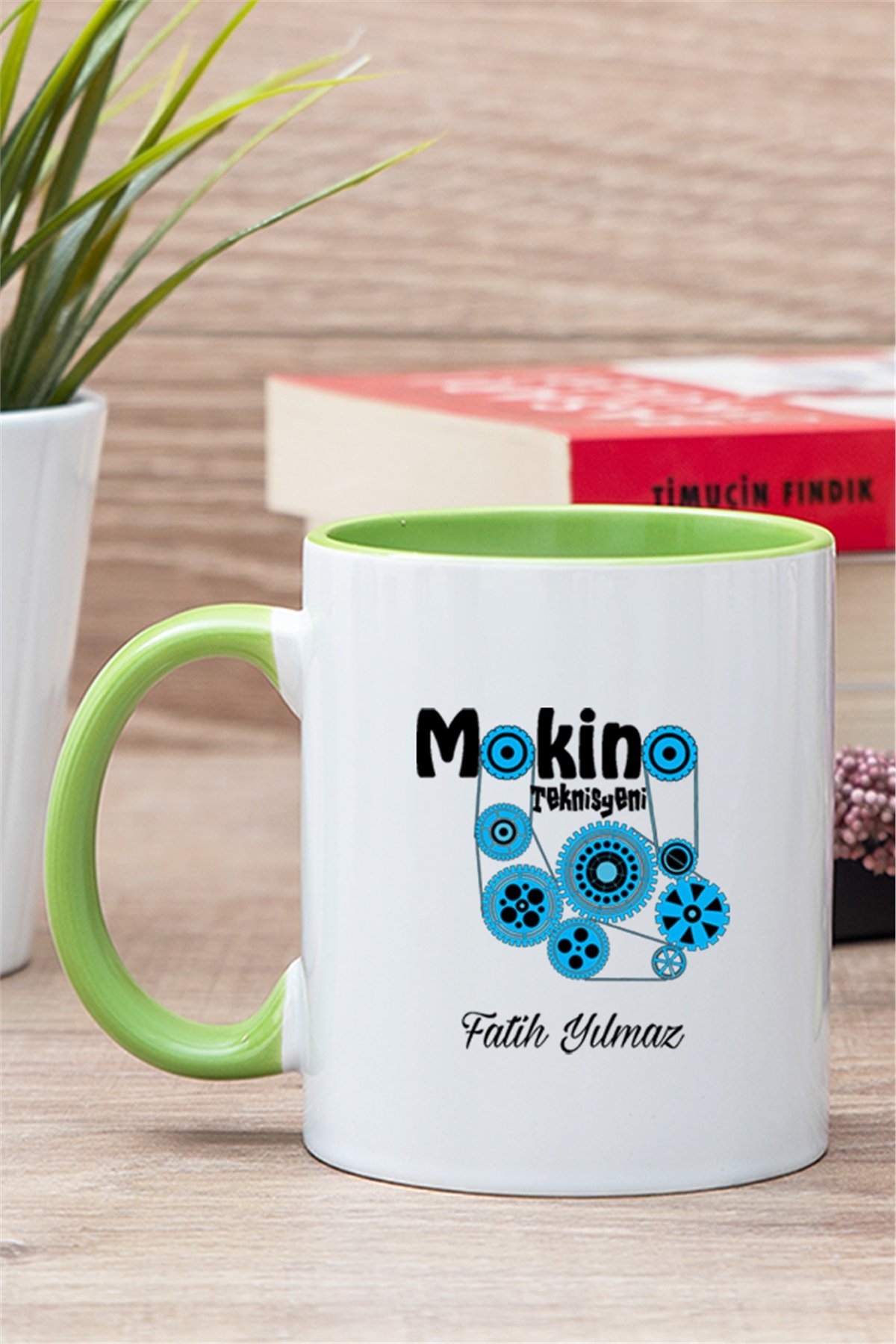 Makine Teknisyeni İçi Renkli Kupa Bardak