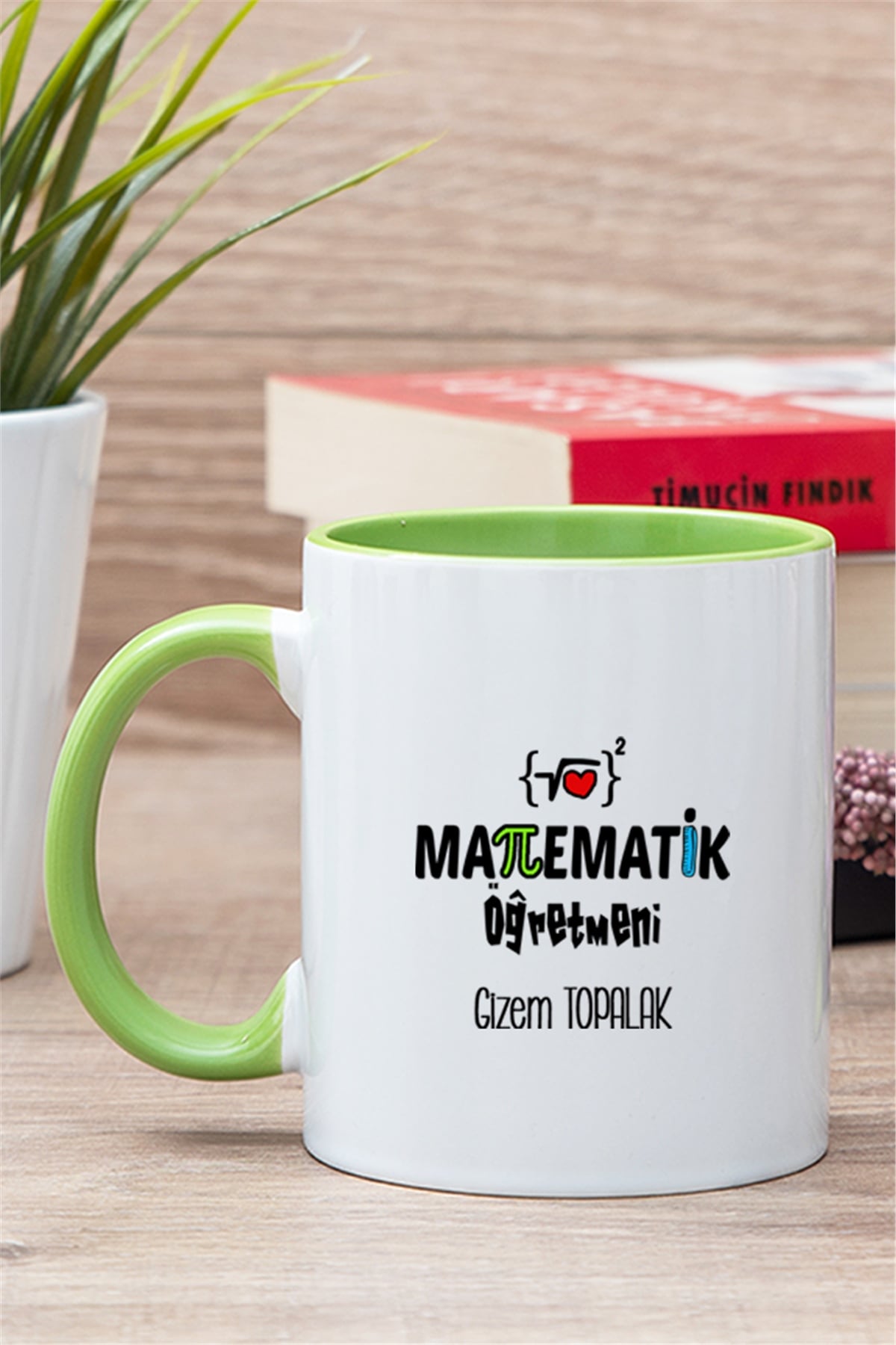 Matematik Öğretmeni İçi Renkli Kupa Bardak