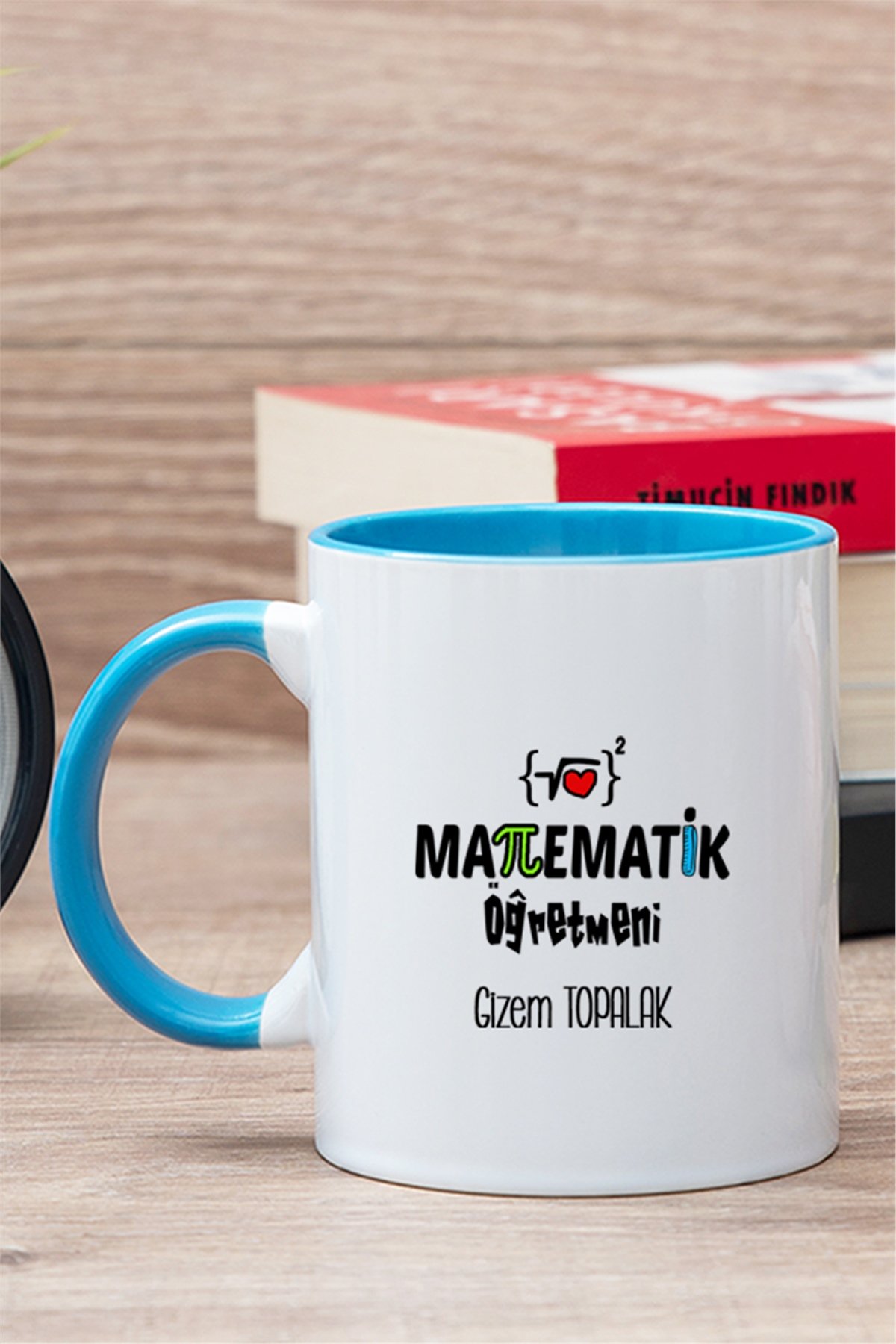 Matematik Öğretmeni İçi Renkli Kupa Bardak