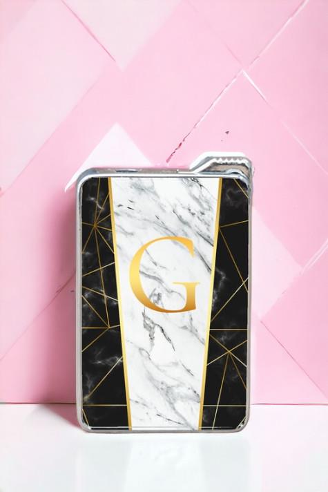 Mermer Tasarım Gold Baş Harfli Çakmak