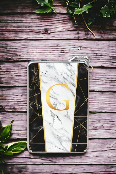 Mermer Tasarım Gold Baş Harfli Çakmak