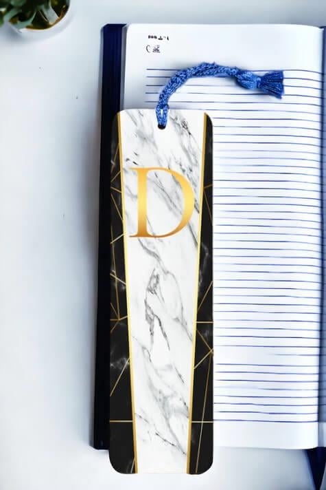 Mermer Tasarım Gold Baş Harfli Metal Kitap Ayracı