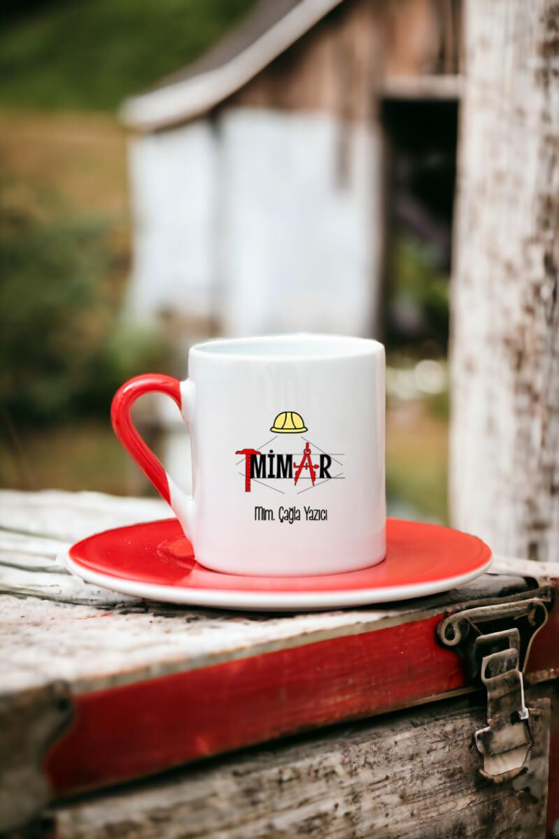 Mimar Renkli Türk Kahvesi Fincanı