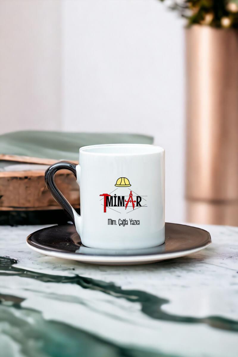 Mimar Renkli Türk Kahvesi Fincanı