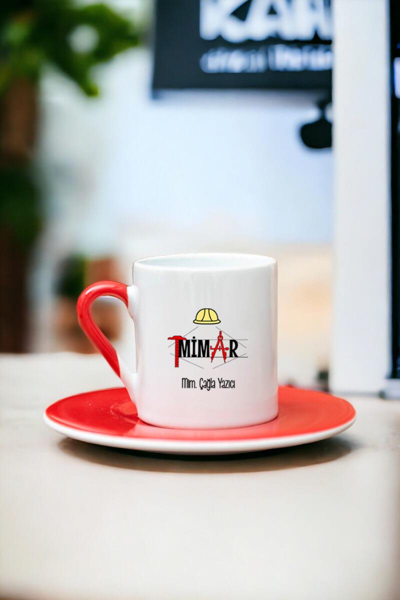 Mimar Renkli Türk Kahvesi Fincanı