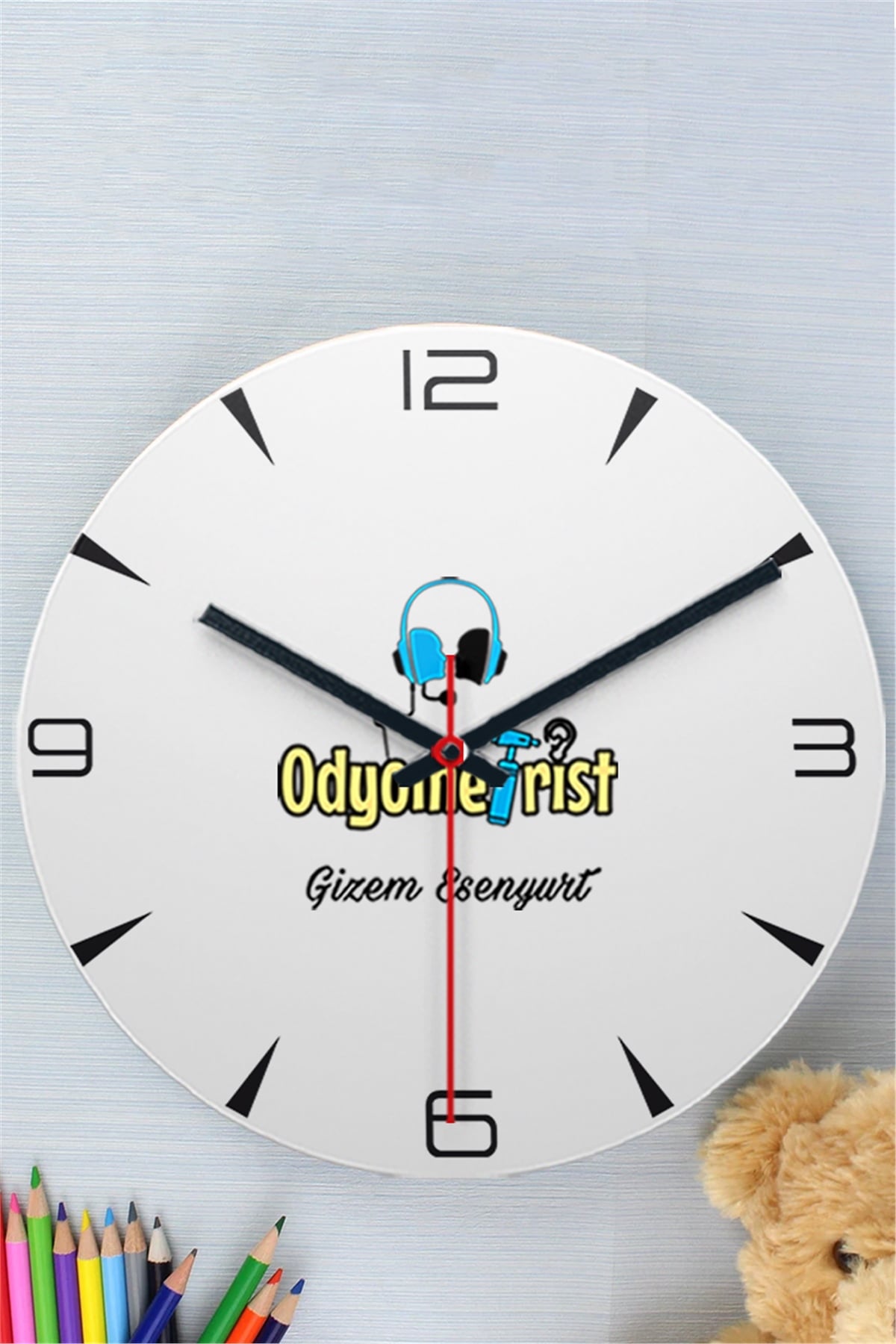Odyometrist Ahşap Duvar Saati