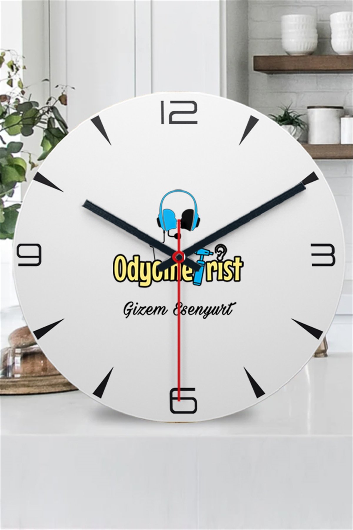 Odyometrist Ahşap Duvar Saati