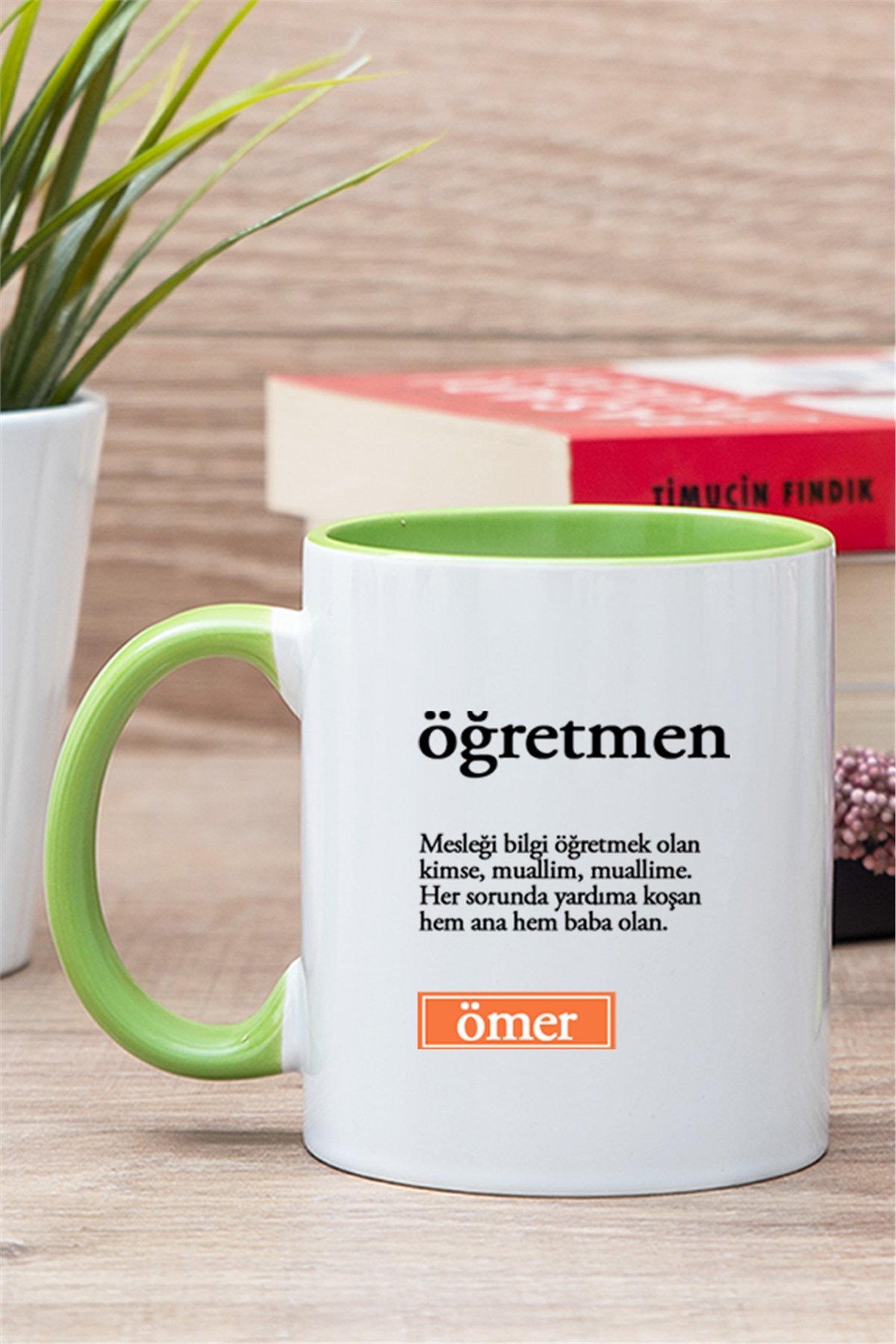 Öğretmen Kelime Anlamı İçi Renkli Kupa Bardak