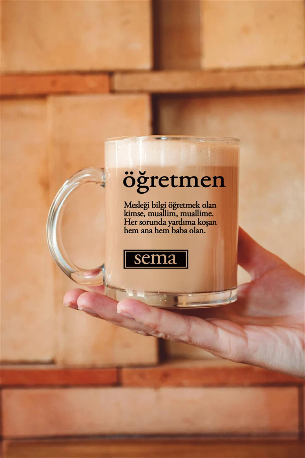 Öğretmene Hediye Öğretmen Kelime Anlamı Cam Kahve Kupası