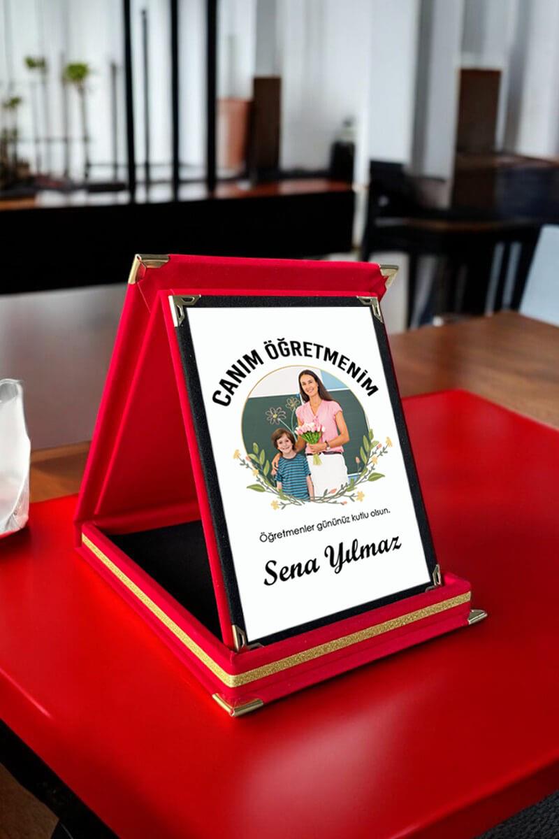 Öğretmenler Günü Hediyesi Fotoğraflı ve Mesajlı Plaket