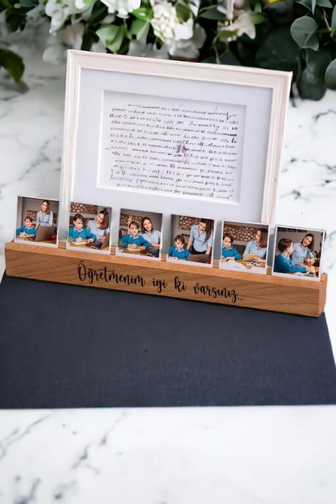 Öğretmenler Günü Hediyesi Mesajlı Ahşap Fotoğraf Standı