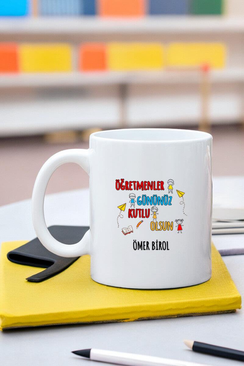Öğretmenler Günü Hediyesi Mesajlı Beyaz Kupa Bardak