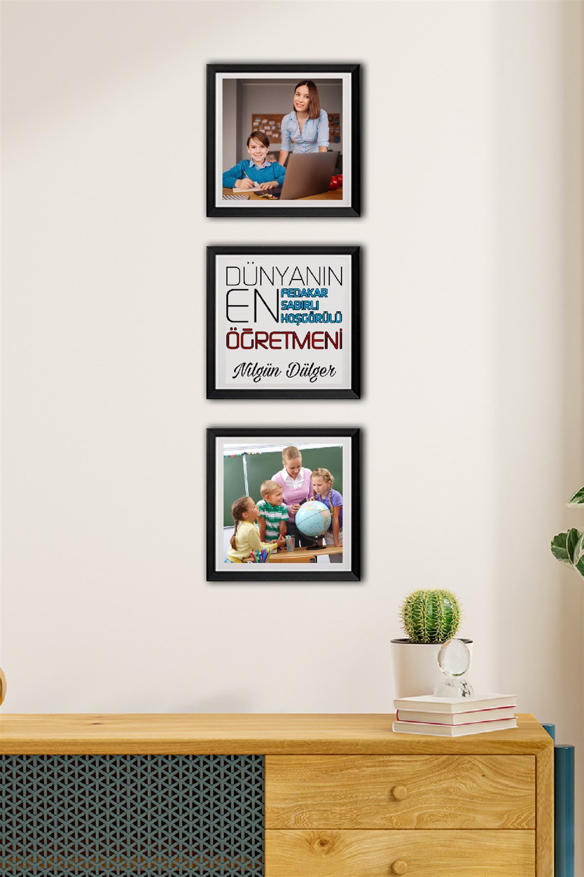 Öğretmenlere Hediye Yapışkanlı Sök Tak Kare Çerçeveler
