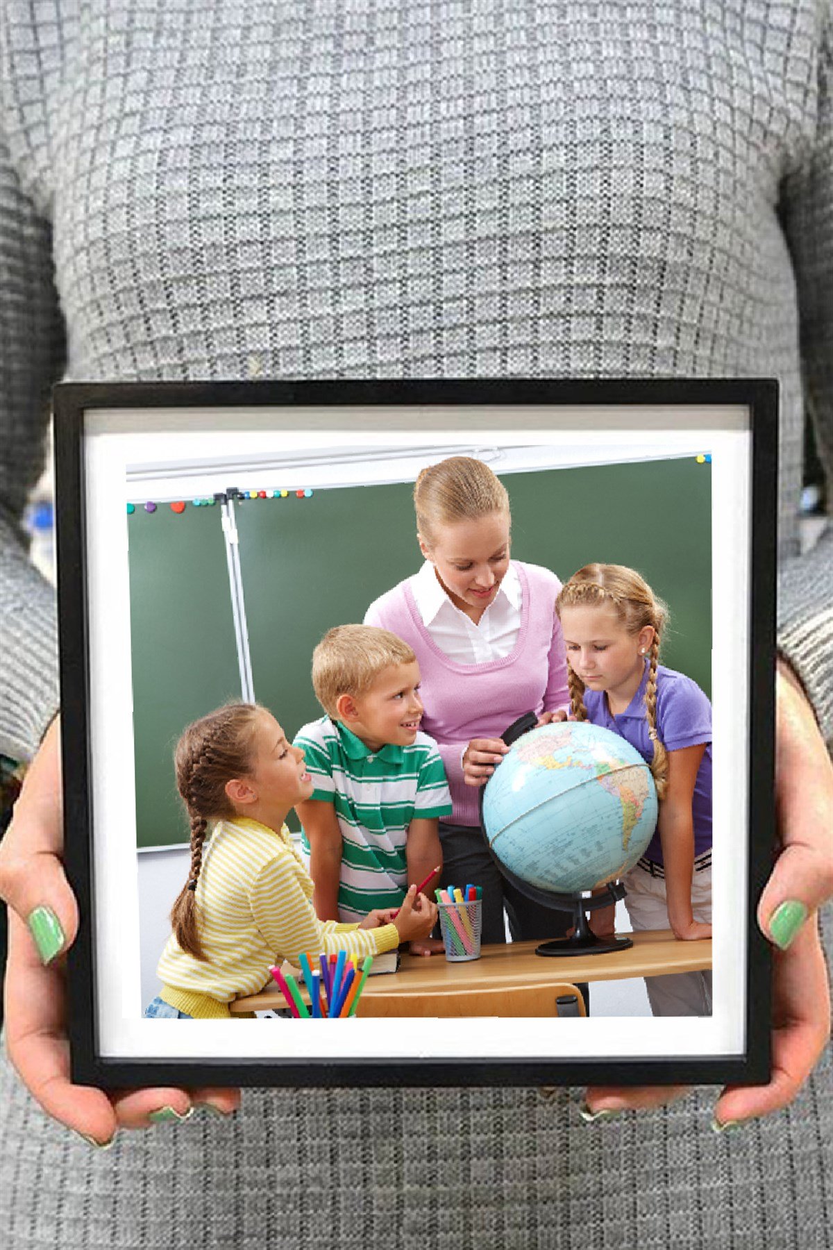 Öğretmenlere Hediye Yapışkanlı Sök Tak Kare Çerçeveler