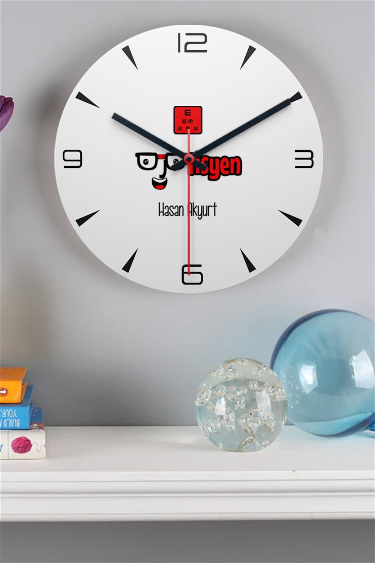 Optisyen Ahşap Duvar Saati