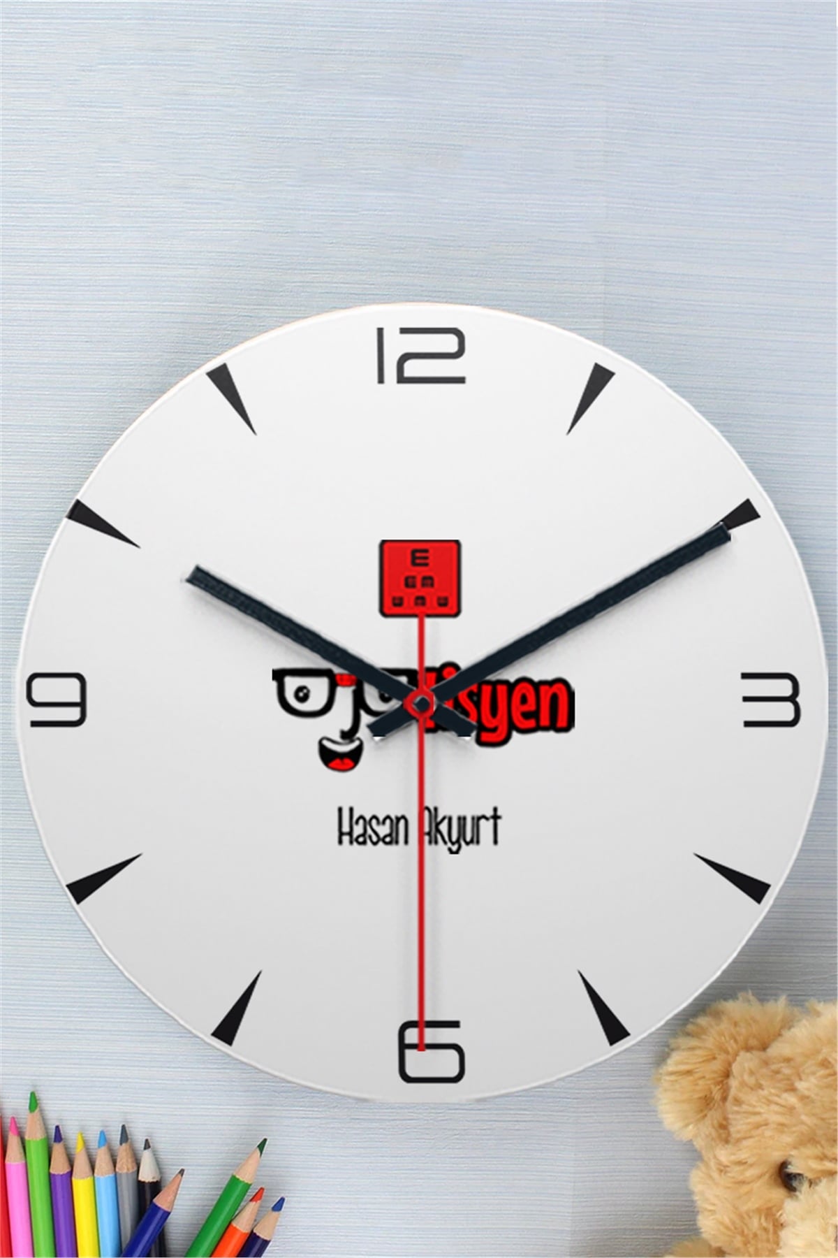 Optisyen Ahşap Duvar Saati