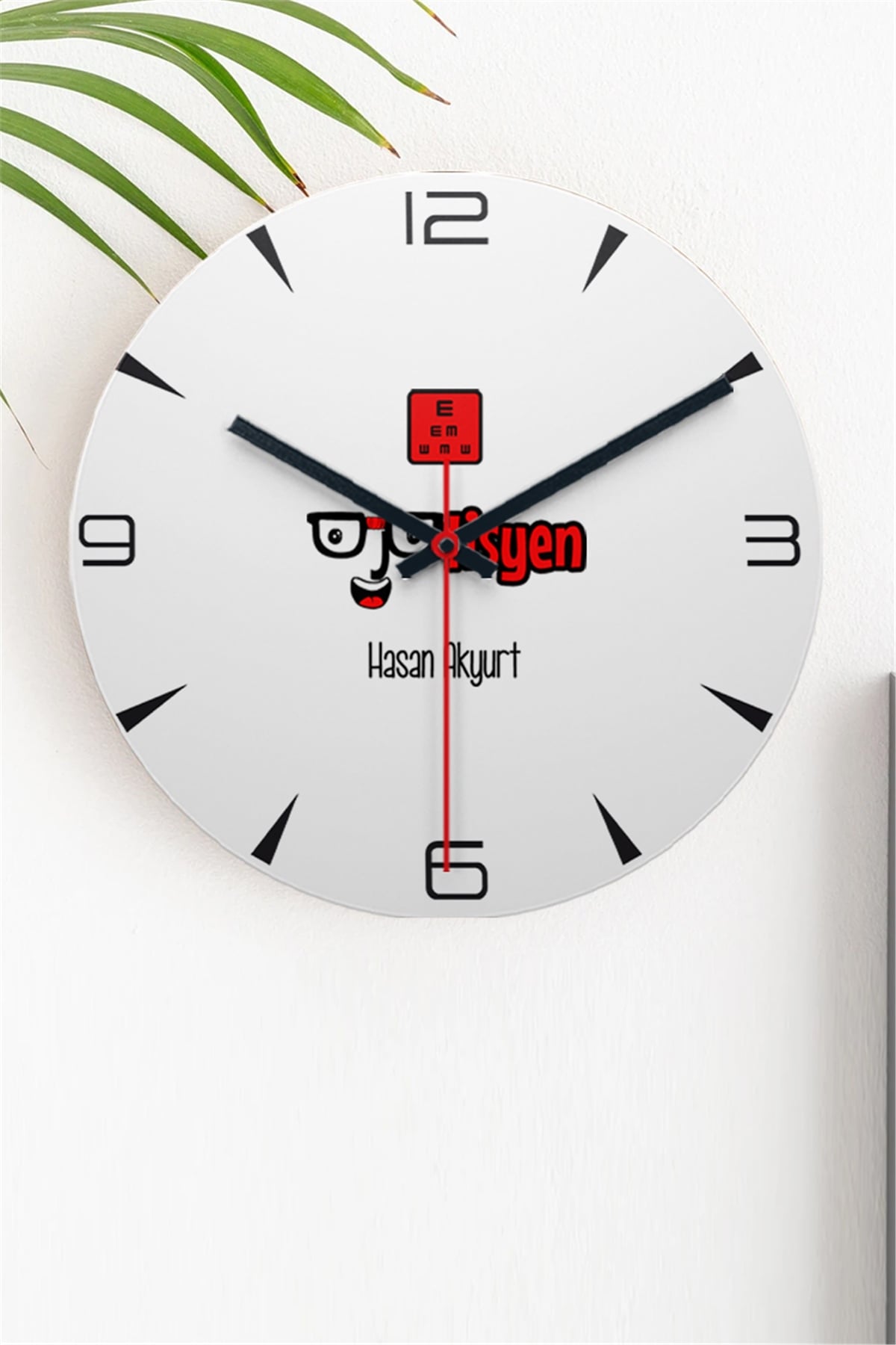 Optisyen Ahşap Duvar Saati