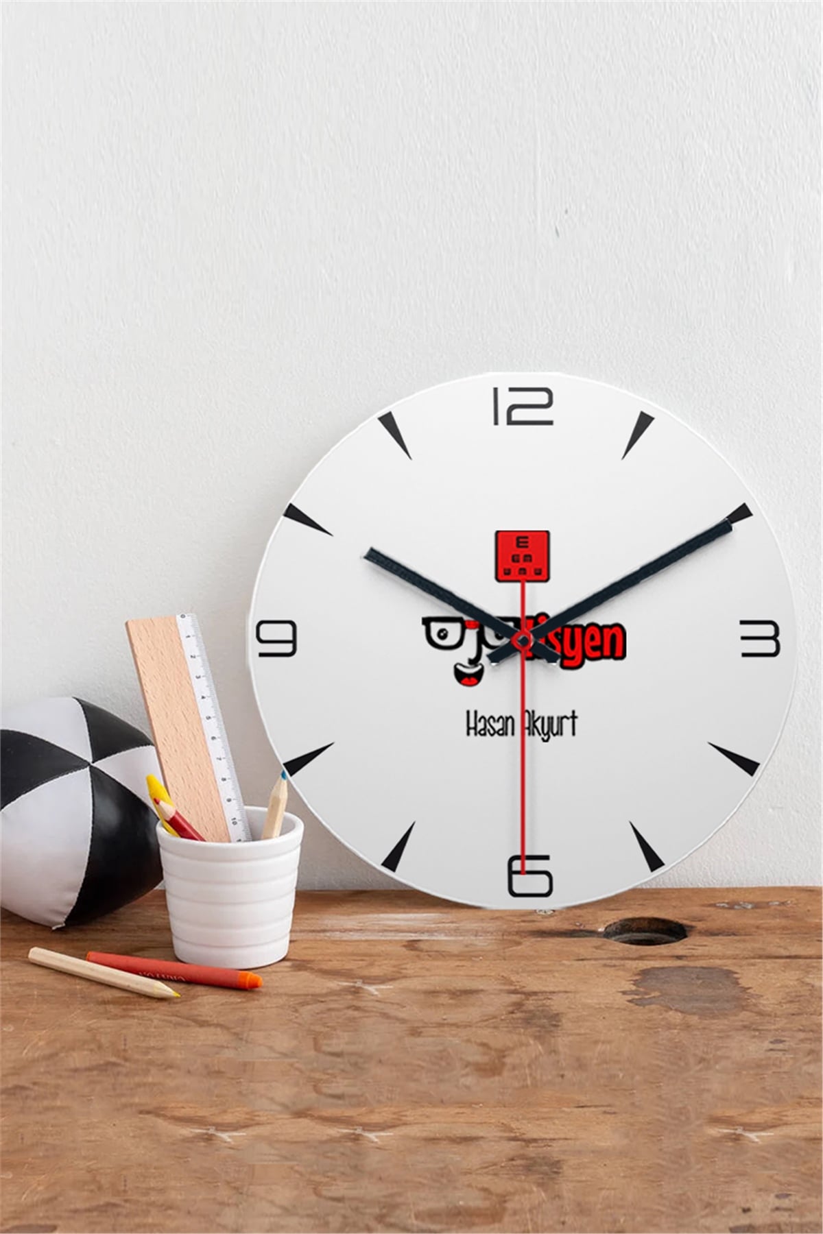 Optisyen Ahşap Duvar Saati