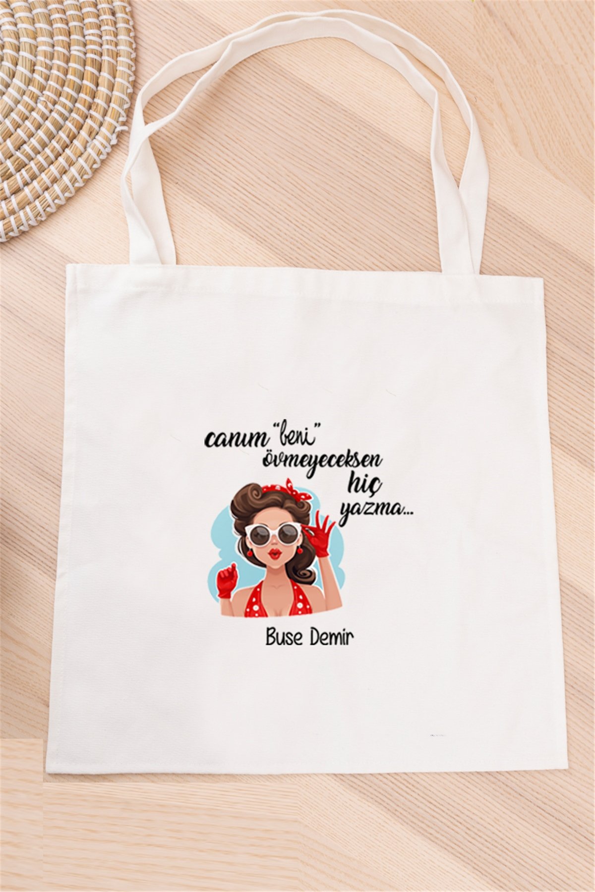 Övmeyeceksen Hiç Yazma Bez Çanta