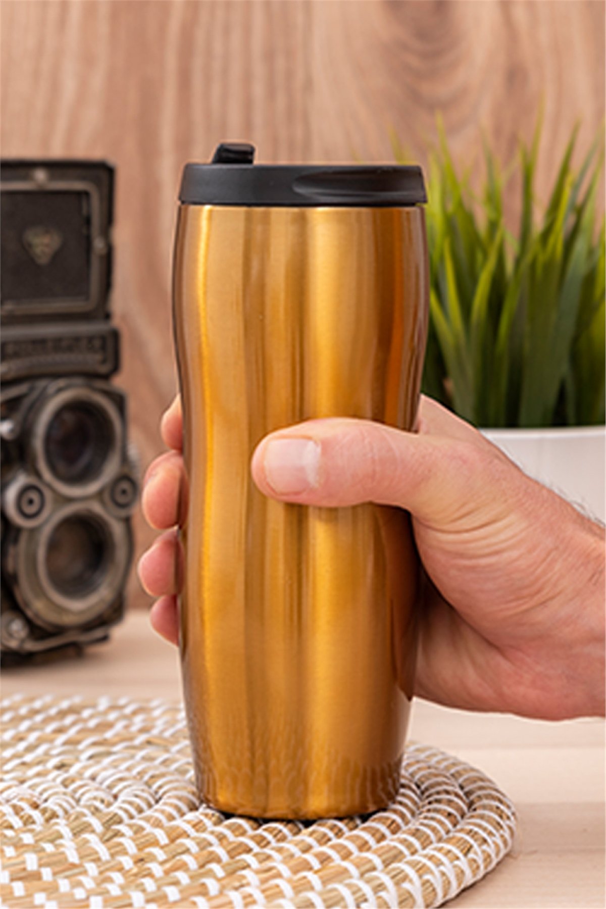 Özel Seri Bakır Renk Çelik Bardak Termos 350 Ml