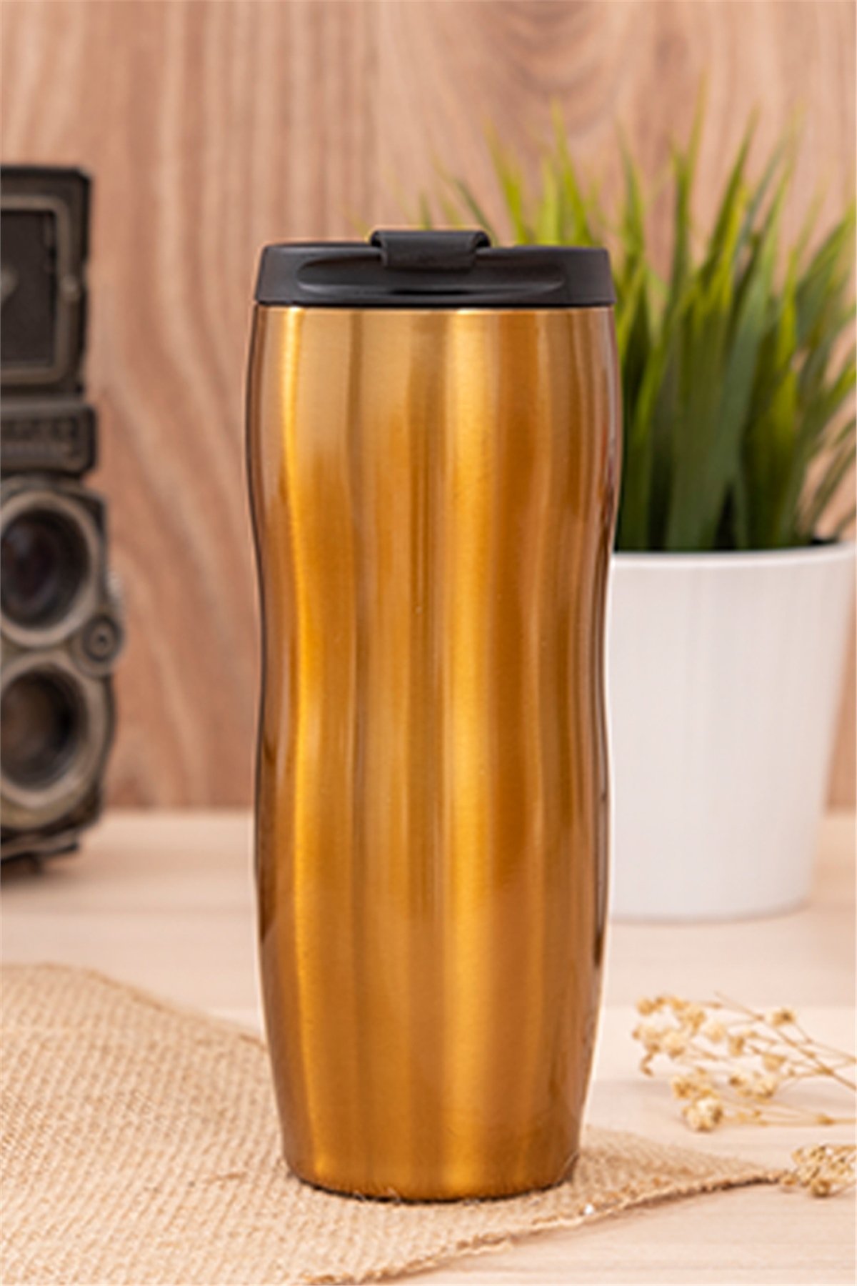 Özel Seri Bakır Renk Çelik Bardak Termos 350 Ml
