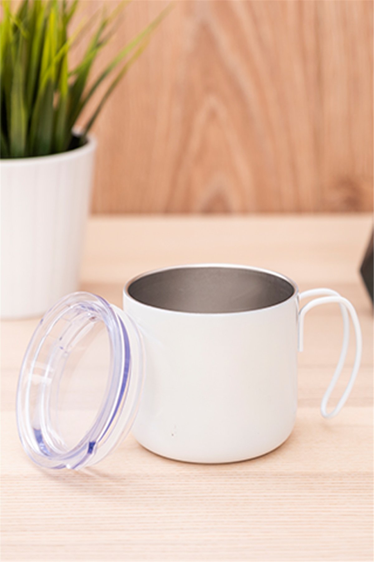 Özel Seri Beyaz Çelik Bardak Termos 240 Ml