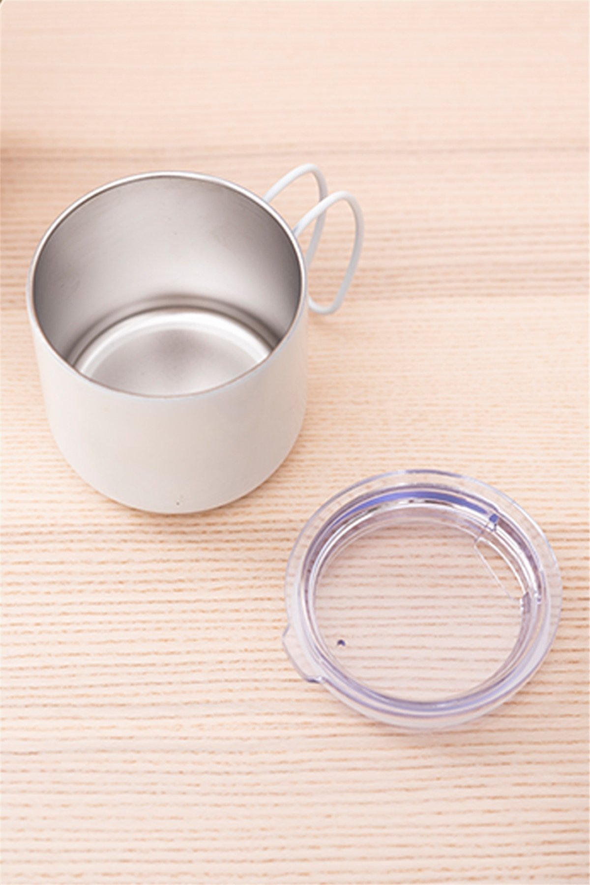 Özel Seri Beyaz Çelik Bardak Termos 240 Ml