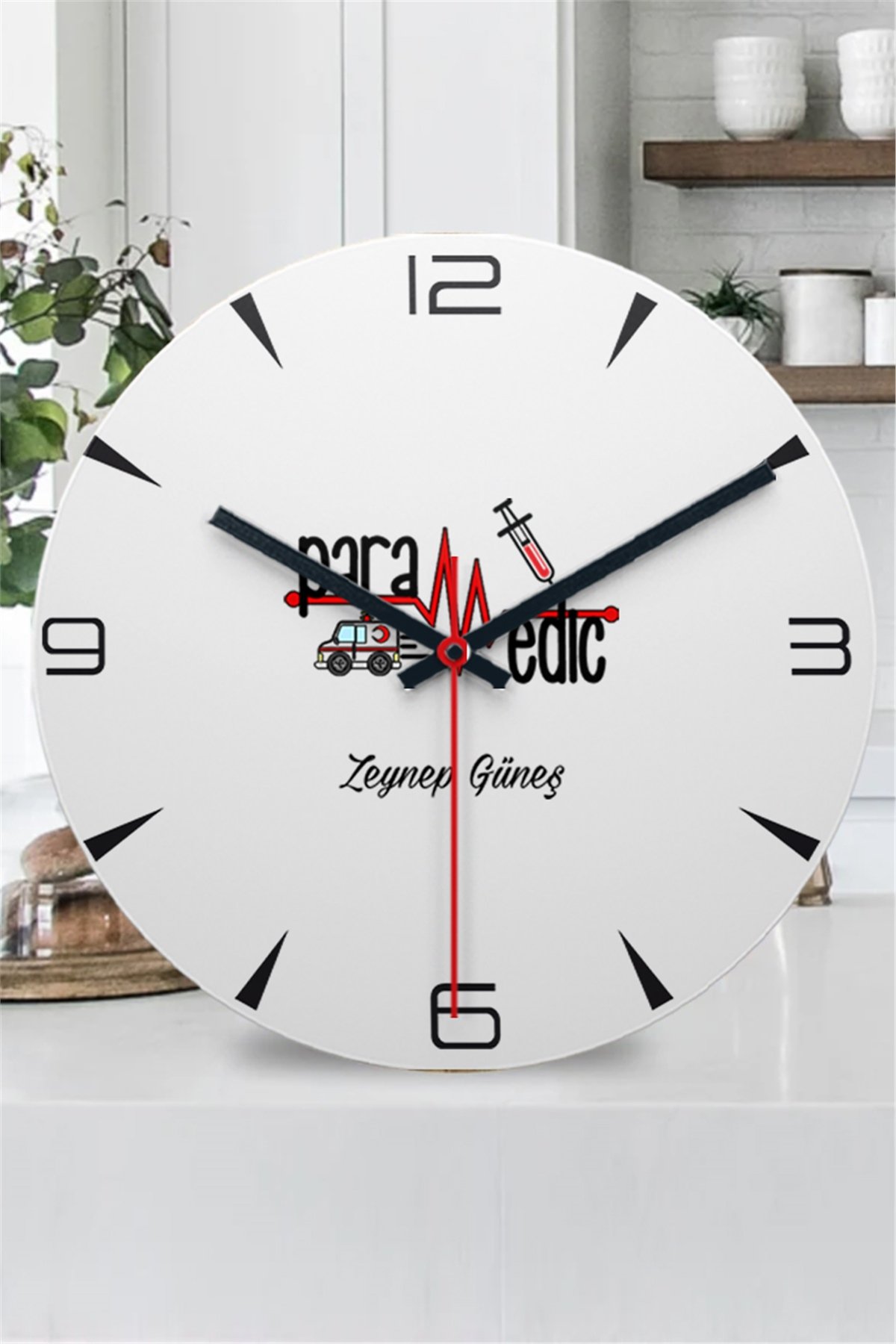 Paramedik Ahşap Duvar Saati