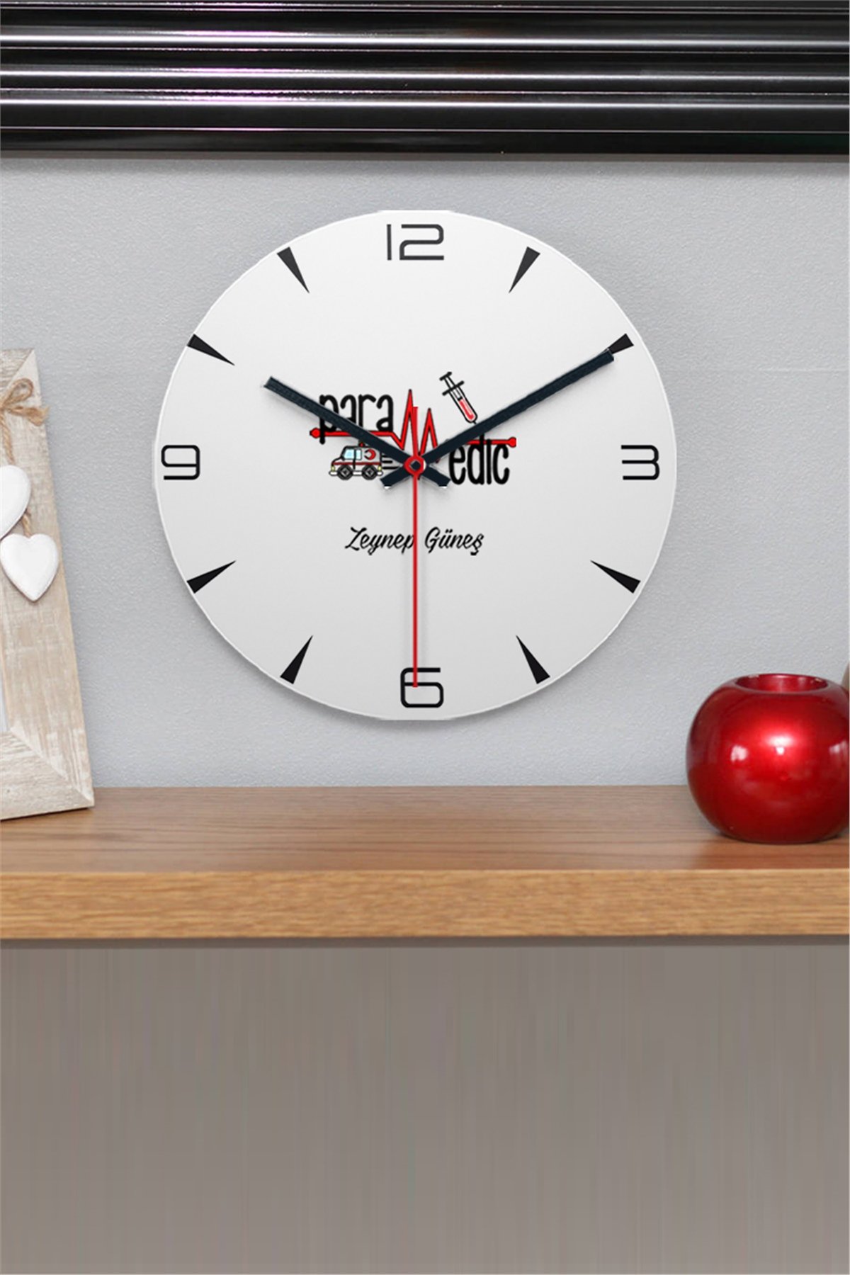 Paramedik Ahşap Duvar Saati