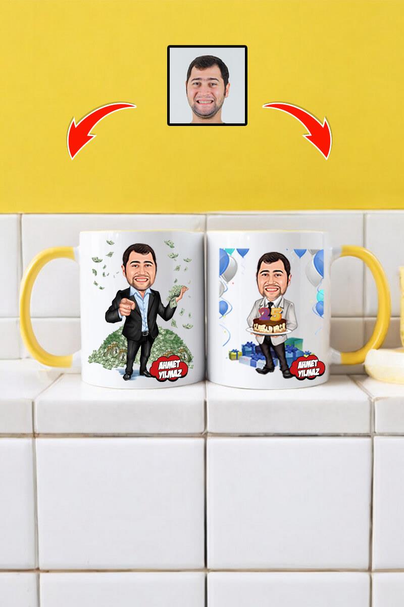 Patrona Doğum Günü Hediyesi Karikatürlü Kupa Bardak