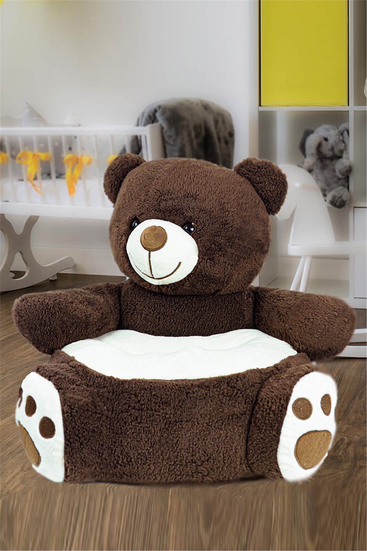 Peluş Ayı Figürlü Bebek Çocuk Koltuğu