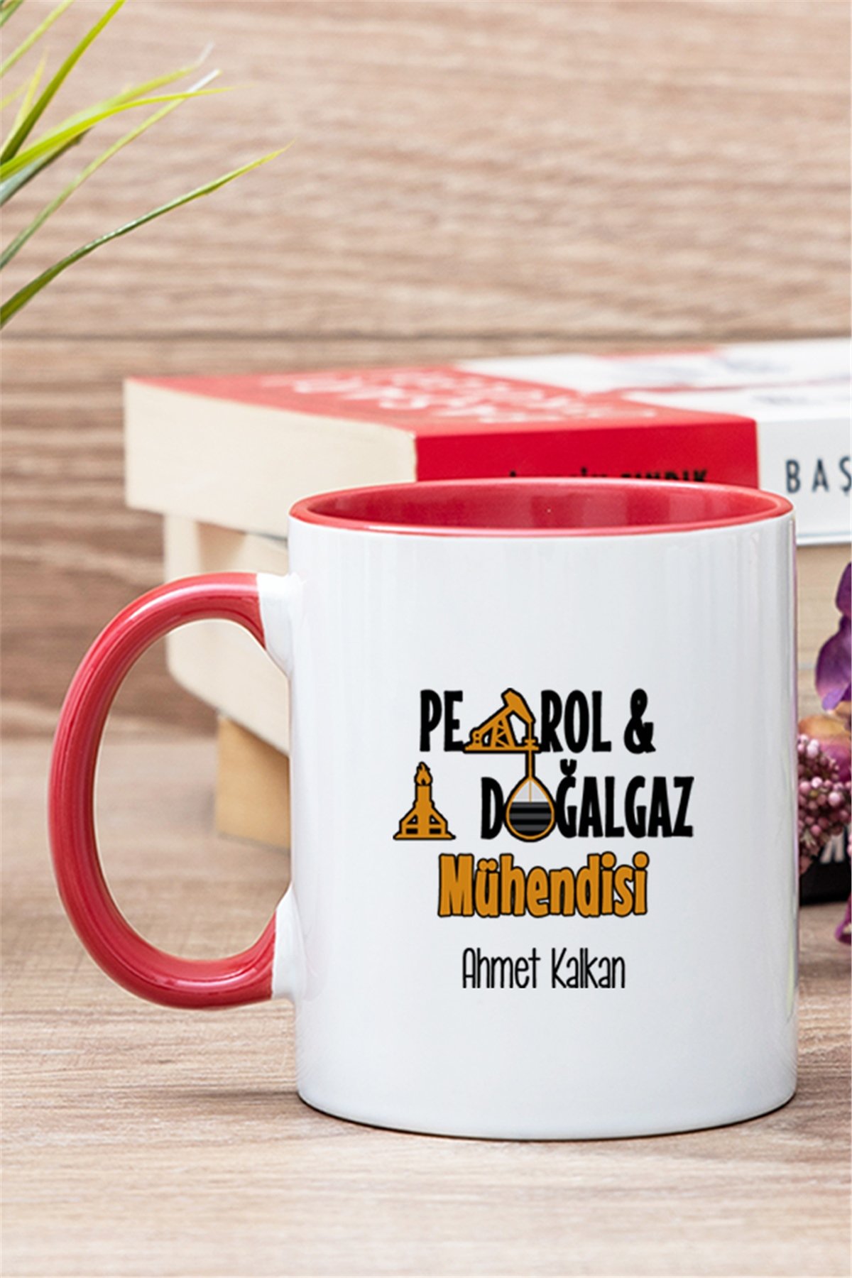 Petrol Mühendisi İçi Renkli Kupa Bardak