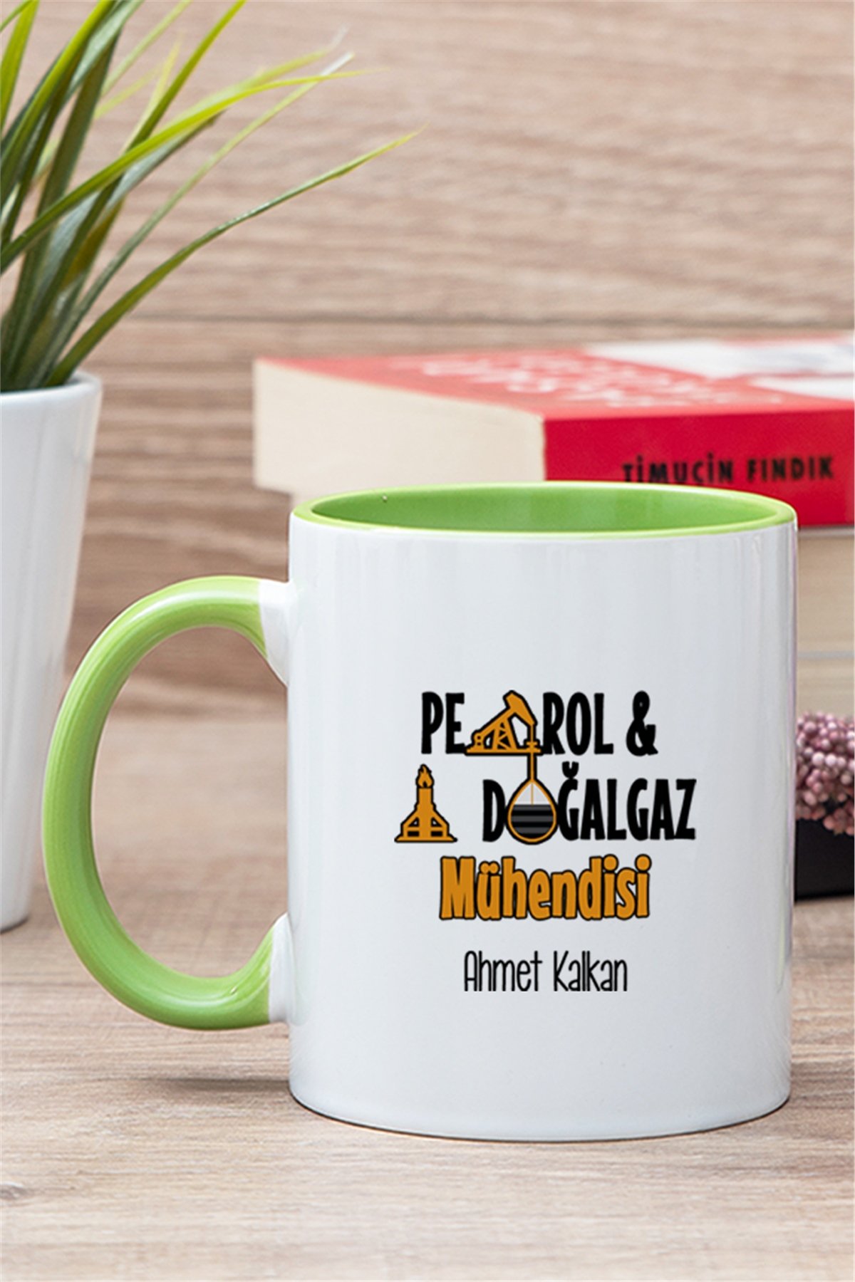 Petrol Mühendisi İçi Renkli Kupa Bardak