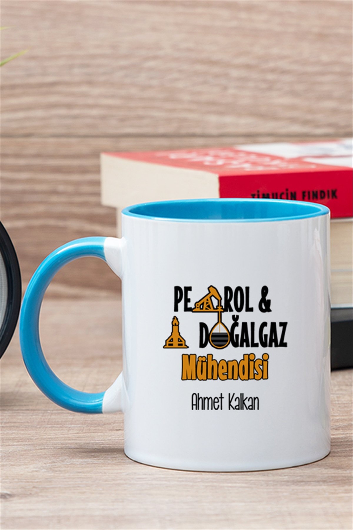 Petrol Mühendisi İçi Renkli Kupa Bardak