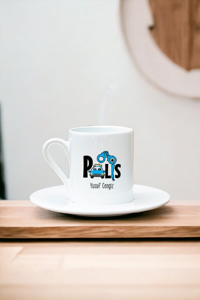 Polis Beyaz Türk Kahvesi Fincanı