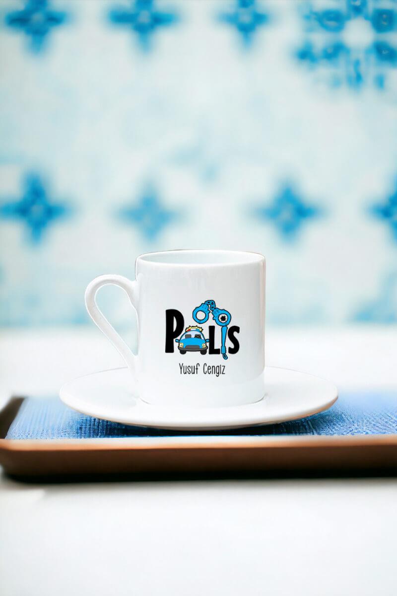 Polis Beyaz Türk Kahvesi Fincanı