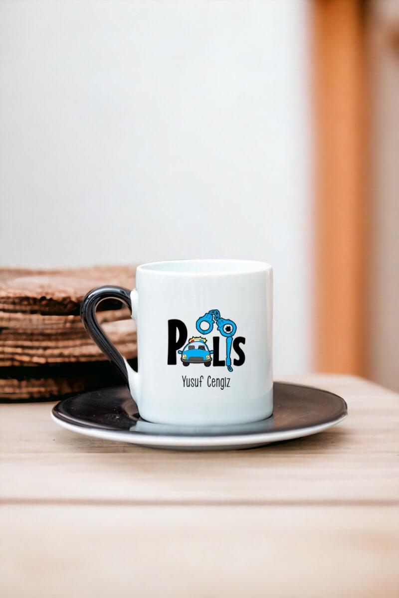 Polis Renkli Türk Kahvesi Fincanı