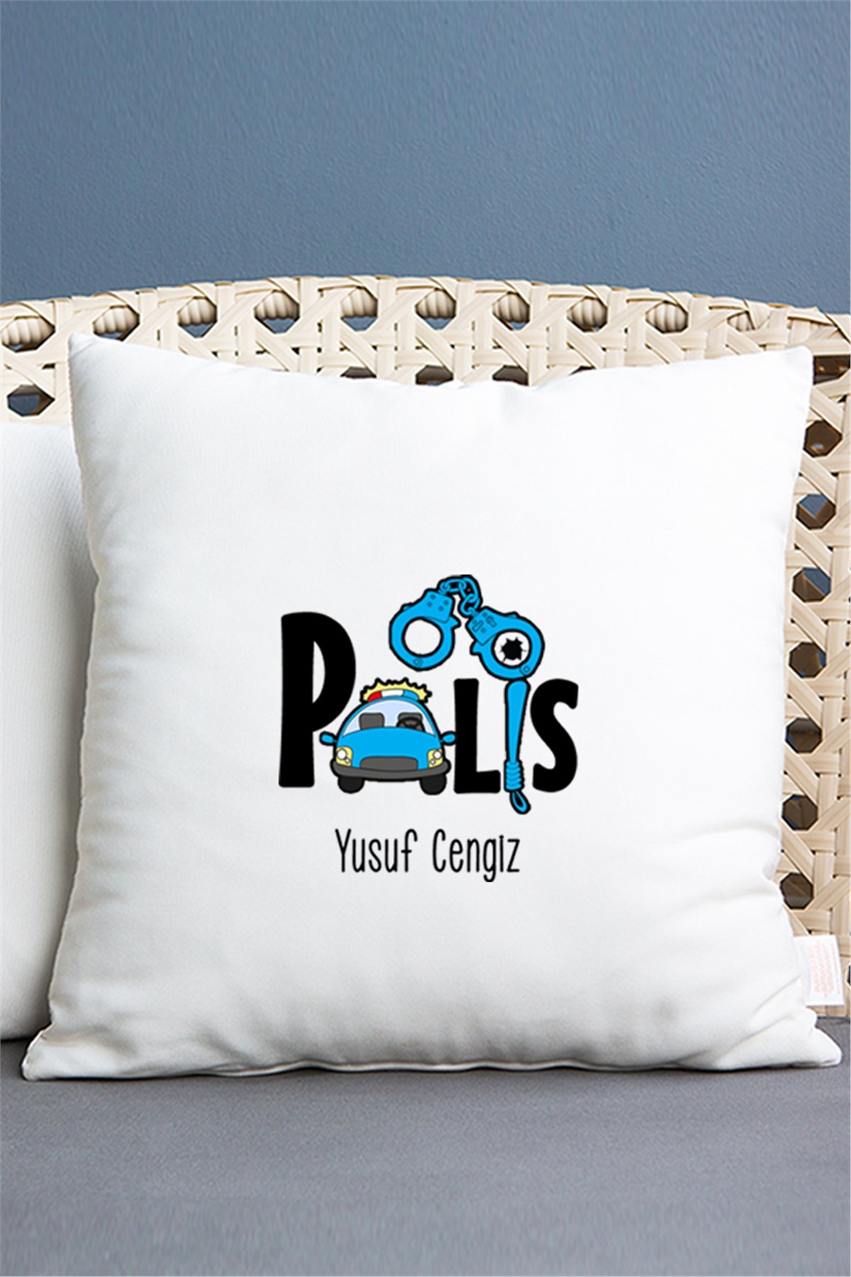 Polis Saten Kare Yastık