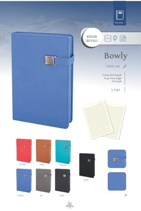 Promosyon 13x21cm Kenar Boyalı Termo Deri Defter ELM-DFT