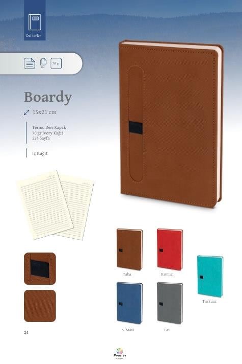 Promosyon 15x21cm Termo Deri Kalem Tutuculu Kapaklı Defter BLU-DFT