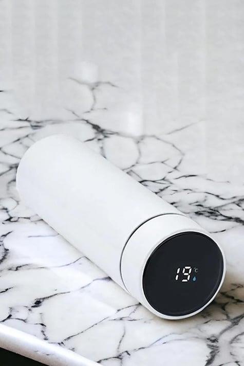 Promosyon Dijital Sıcaklık Göstergeli 450ml Akıllı Beyaz Termos