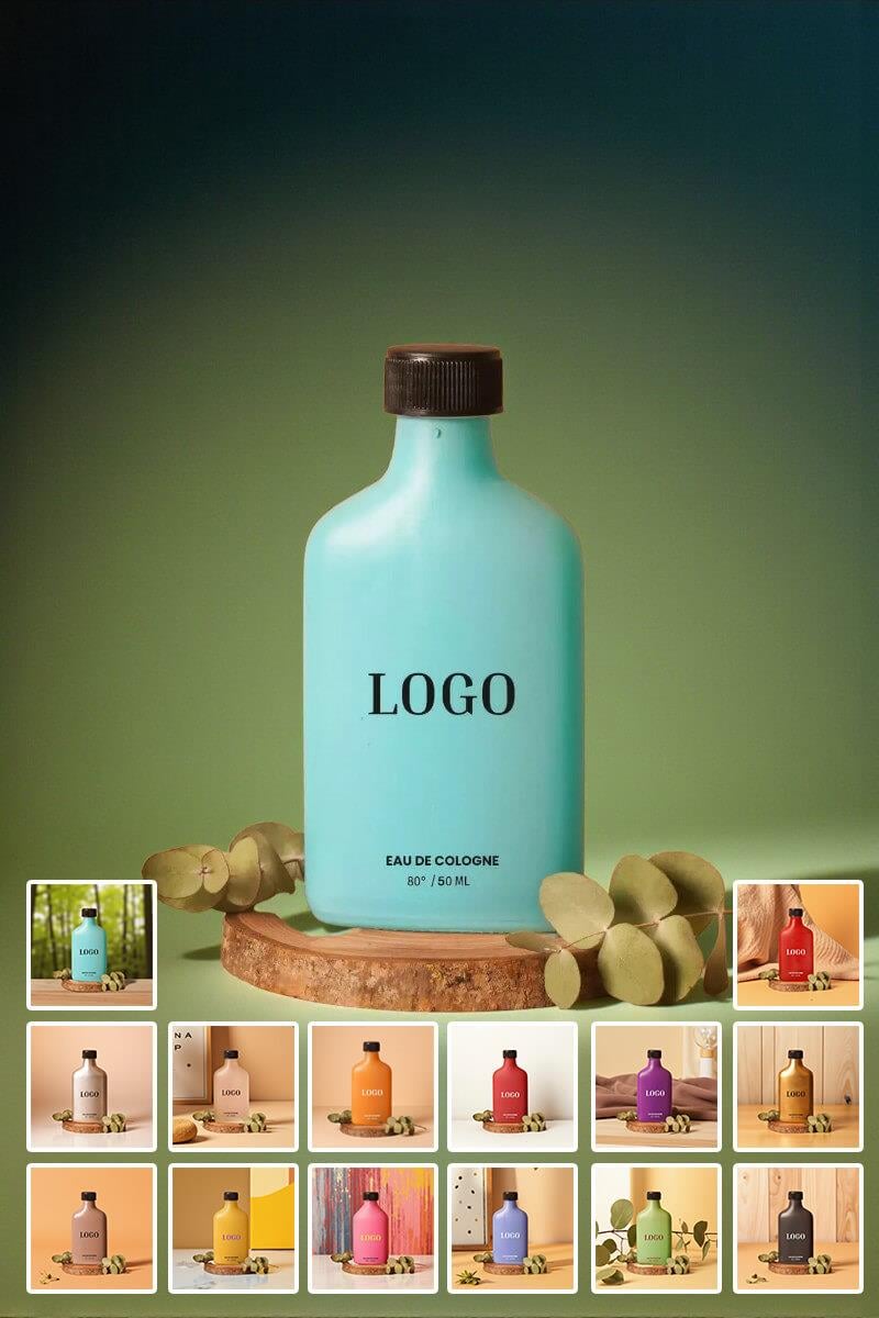 Promosyon Kolonya 50 ml - Renkli Cam Şişede