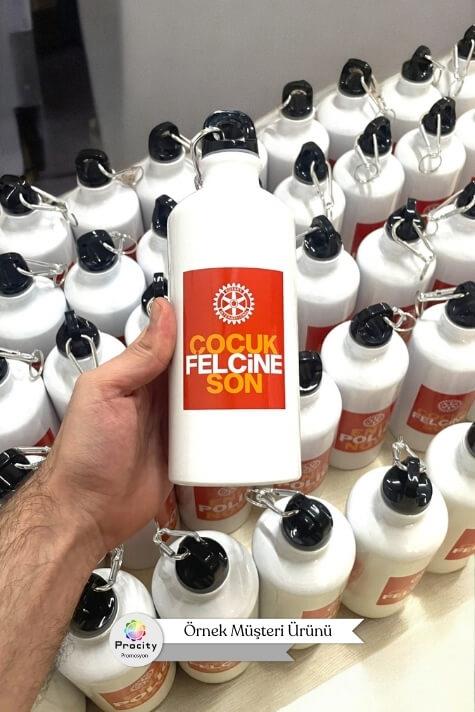 Promosyon Logo Baskılı 600ml Çevirmeli Kapaklı Su Matarası