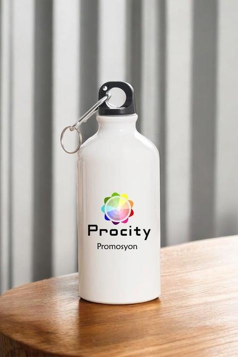 Promosyon Logo Baskılı 600ml Çevirmeli Kapaklı Su Matarası