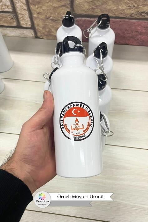 Promosyon Logo Baskılı 600ml Çevirmeli Kapaklı Su Matarası