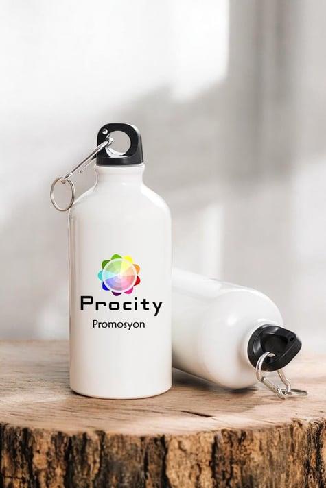 Promosyon Logo Baskılı 600ml Çevirmeli Kapaklı Su Matarası