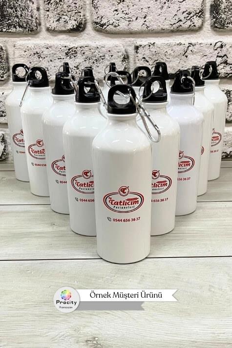 Promosyon Logo Baskılı 600ml Çevirmeli Kapaklı Su Matarası