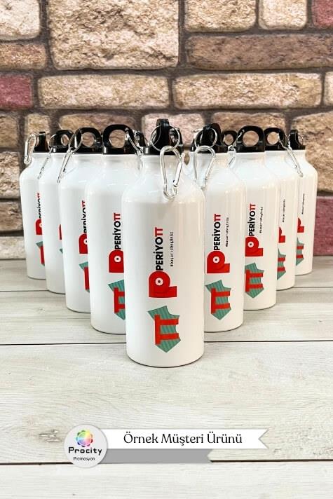 Promosyon Logo Baskılı 600ml Çevirmeli Kapaklı Su Matarası